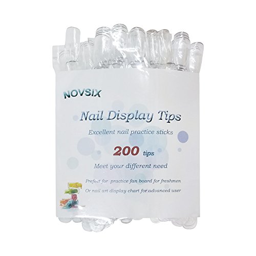 200 piezas Falso Uñas Arte Puntas Mostrar Muestra de Herramientas Prácticas,Transparente(4x50)