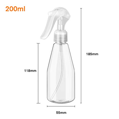 200ML Botella de Spray (3 PCS), Guiseapue Botella vacía de nebulización superfina,Botella de Spray Transparente de Agua Pulverizador de Cabello a Prueba de fugaspara Viajes Belleza Limpieza
