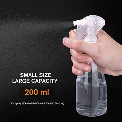 200ML Botella de Spray (3 PCS), Guiseapue Botella vacía de nebulización superfina,Botella de Spray Transparente de Agua Pulverizador de Cabello a Prueba de fugaspara Viajes Belleza Limpieza