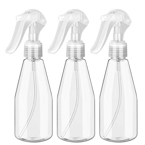 200ML Botella de Spray (3 PCS), Guiseapue Botella vacía de nebulización superfina,Botella de Spray Transparente de Agua Pulverizador de Cabello a Prueba de fugaspara Viajes Belleza Limpieza