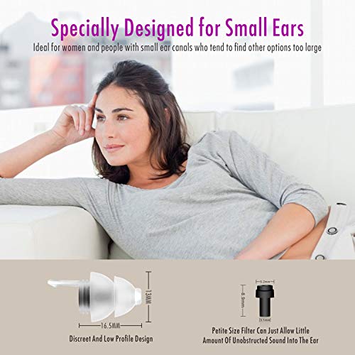 【2019 nuevo diseño】Tapones para los oídos para dormir, Hearprotek 2 pares Protección Auditiva Tapones(32db & 30db) para reducción de ruido, Traviesas laterales, ronquidos, viajes, trabajo (blanco)