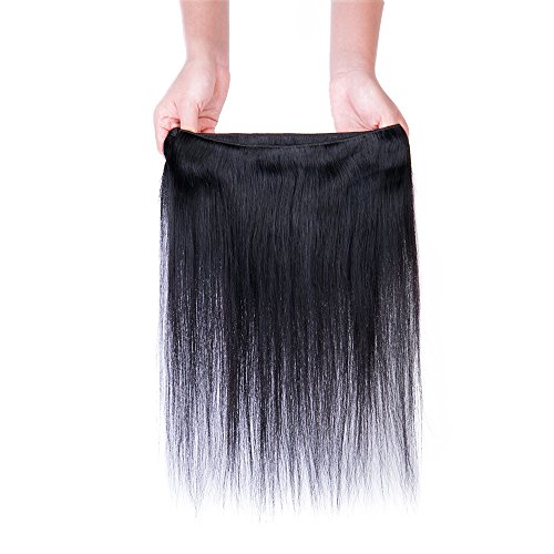 20"(50cm) SEGO Extensiones de Cabello Natural Cortina [#1B Negro Natural] Pelo Humano [Brazilain Human Hair Bundles] Brasileño sin Clip Liso (100g)