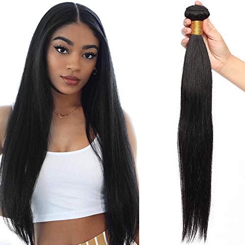 20"(50cm) SEGO Extensiones de Cabello Natural Cortina [#1B Negro Natural] Pelo Humano [Brazilain Human Hair Bundles] Brasileño sin Clip Liso (100g)