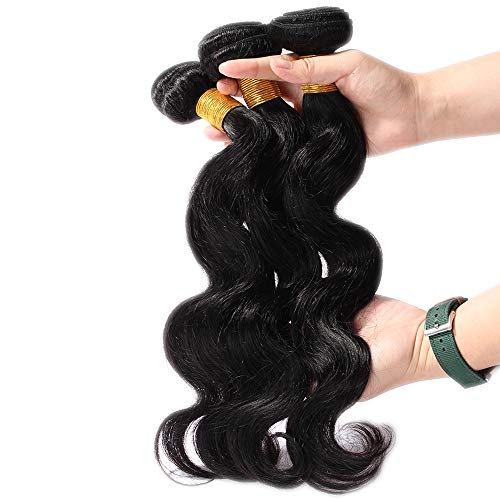 20cm Extensiones de Cortina de Pelo Natural [Brazilian Human Hair 3 Bundles] Body Wave (300g)