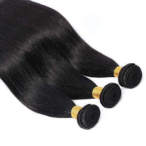 20cm Extensiones de Cortina de Pelo Natural [Brazilian Human Hair 3 Bundles] Straight (300g)