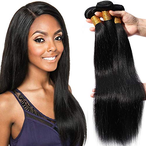 20cm Extensiones de Cortina de Pelo Natural [Brazilian Human Hair 3 Bundles] Straight (300g)