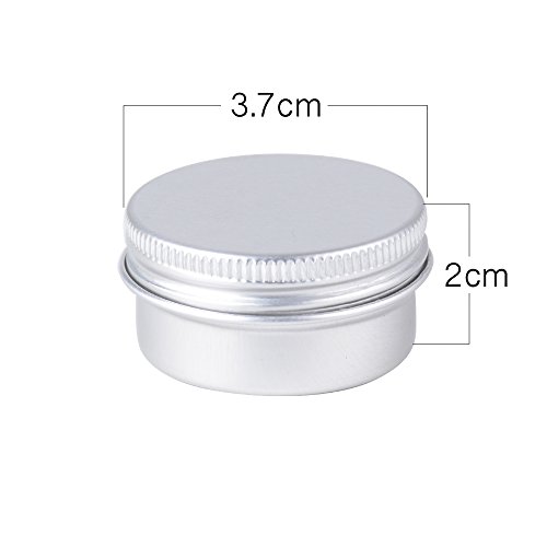 20pcs 15ml Tarro Pequeños Aluminio Contenedor Cosméticos Bote Viaje Crema Maquillaje Aceite de Labios Bálsamos con Tapa