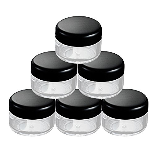 20pcs 5G Mini vacío Recipiente de plástico con Tapa Negro Bricolaje casero Viajes Accesorio para Crema de Cacao, Cosmética, Crema Corporal Loción