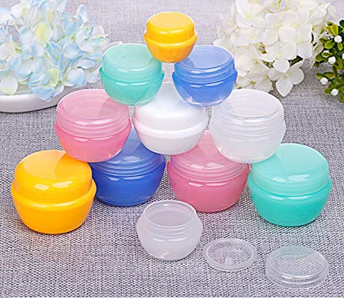 24 Piezas de envases cosméticos vacíos tarros de Viaje de plástico para el Polvo de uñas de Crema de Sombra de Ojos