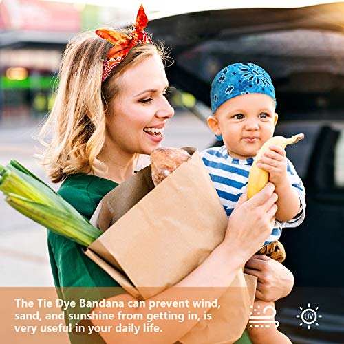 24 Piezas Pañuelos Tie Dye Pañuelos Coloridos Novedades de Degradado de Algodón Paisley Pañuelo Diadema de Vaquero para Mujer Hombre