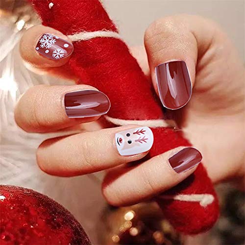 24 unidades / 1 caja de extensión de uñas de Navidad para decoración de uñas postizas de manicura extraíble y reutilizable #L15, China,1