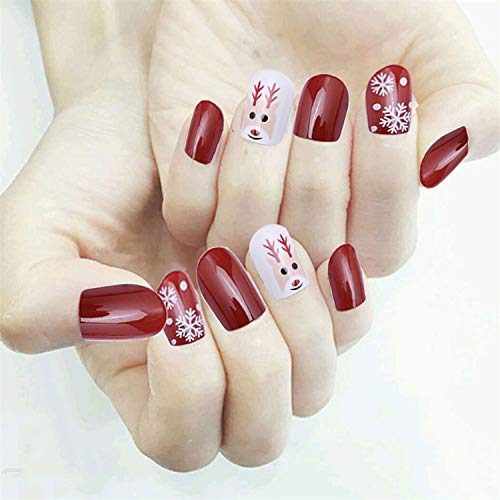 24 unidades / 1 caja de extensión de uñas de Navidad para decoración de uñas postizas de manicura extraíble y reutilizable #L15, China,1