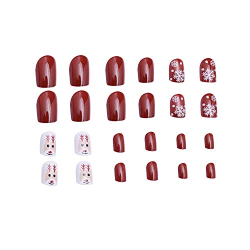 24 unidades / 1 caja de extensión de uñas de Navidad para decoración de uñas postizas de manicura extraíble y reutilizable #L15, China,1