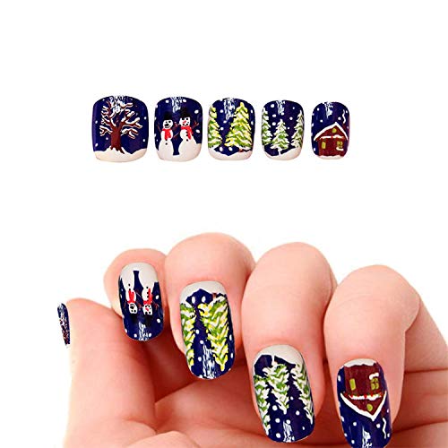 24 unidades / 1 caja de extensión de uñas de Navidad para decoración de uñas postizas de manicura extraíble y reutilizable #L15, China,1