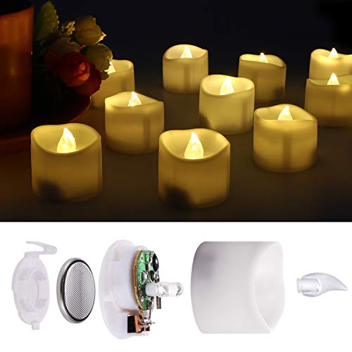 24 Velas Led Pequeñas, flintronic ® Velas Led de Té Velas Eléctricas con Baterías para San Valentín, Cumpleaños, Fiestas, Navidad, Bodas Decoración, Blanco Cálido [Clase de eficiencia energética A]