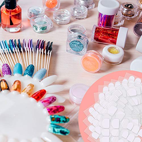 240 Piezas de Etiqueta de Uña Adhesiva de Espesamiento Pegatinas de Puntas de Uñas Falsas de Doble Cara para Arte de Uña Accesorios de Uñas Materiales de Salón