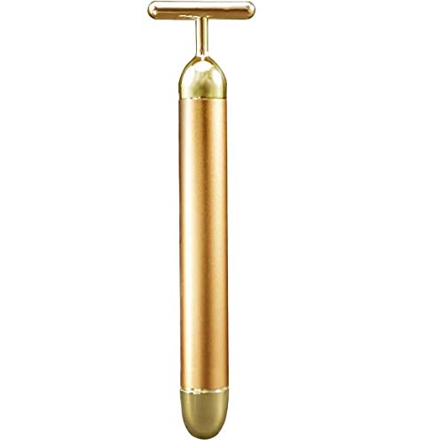 24k palo de belleza de oro, masajeador de cuidado facial con rodillo facial, masajeador antiarrugas, antiarrugas, lifting y reafirmante (gold)