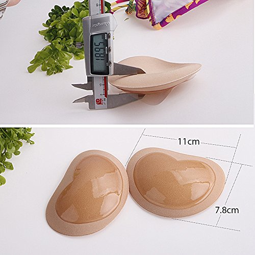 2pares Rellenos Bikini Bra Pecho Almohadillas Pads Gel Inserciones Insertos Silicona de Sujetador Push-up Mejora del Pecho Shaper Empuje hacia arriba Swimsuit Pads Color de Piel y Negro