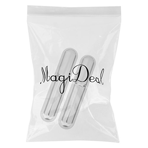 2pcs Botella Atomizador Pulverizador de Bomba Frasco Portátil de Vidrio para Perfume Viaje -Plateado Brillante