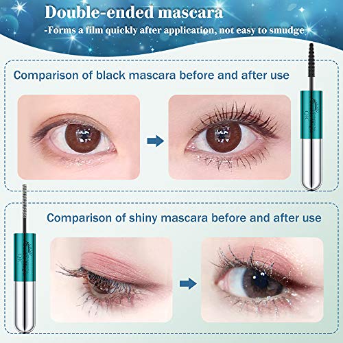 2use Rímel Pestañas Mega Duración, Mascara de Pestañas Waterproof, rímel espesante y espesante natural grueso, maquillaje de ojos largo y encantador,Negro