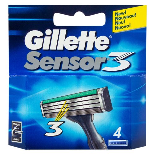 3 4 Paquete Gillette Sensor cartuchos de cuchillas de afeitar repuesto