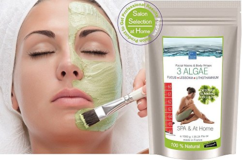 3 Algas Marinas Polvo de Algas para Faciales, Envolturas Corporales y Baño ● Piel Grasa, Psoriasis, Acné, Dermatitis ● Anticellulitis, Perdida de Peso ● Detox y Relajación remineralizante 1000g