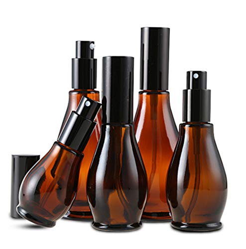 3 botellas de cristal de ámbar vacías de 100 ml con tapa negra, cosméticos, perfumes, cremas, lociones, bálsamos labiales, contenedor de almacenamiento de aceites esenciales