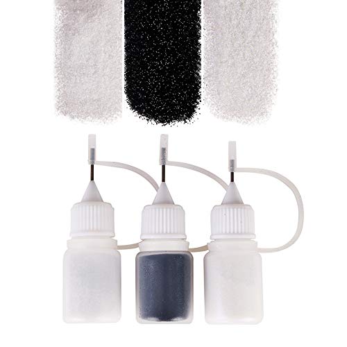 3 Botellas Nail Art Glitter Powder Pigmento Polvo Manicura Decoración Lana Terciopelo Starlight Efecto Cromo Negro Blanco