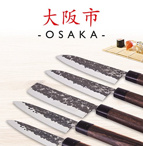 3 Claveles Cuchillo de Cocinero Japonés, Mango de Madera, Línea Osaka - (20 cm),