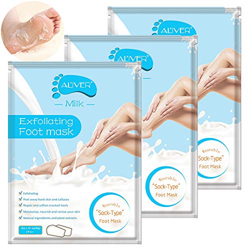 3 Pares de Mascarilla para pies, Mascarilla Exfoliante de Pies, Elimina Callos, Exfoliante e Hidratante, Máscara Peel Off, Calcetines Exfoliantes de Pies, Foot Masks
