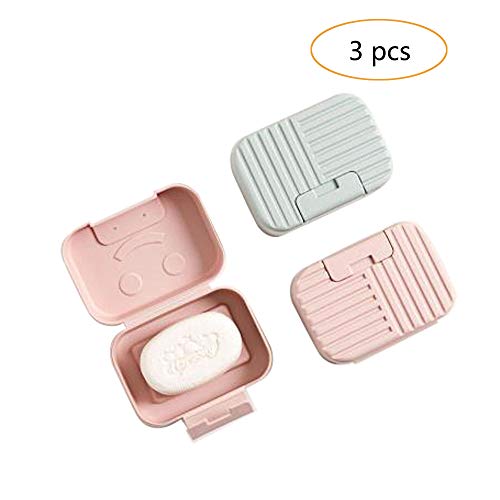 3 PCS Jabonera, Caja de Almacenamiento de Jabonera de Viaje Portátil, Material de Protección Ambiental de Secado Rápido, Adecuado para el Hogar, el Baño, el Senderismo, los Viajes de Negocios