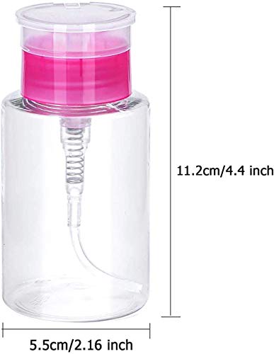 3 piezas 180ml dispensador de bomba removedor de esmalte de uñas limpiador de empuje hacia abajo contenedor de botella vacía