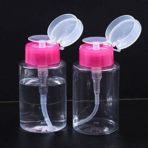 3 piezas 180ml dispensador de bomba removedor de esmalte de uñas limpiador de empuje hacia abajo contenedor de botella vacía