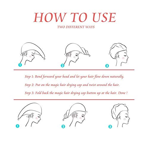 3 Pzas Toallas de Baño Turbante con Botón del Abrigo de Pelo Secado Rápido de Microfibra Suave Absorbentes de Agua Pelo Seco Capucha Bañera Ducha para Todos los Tipos de Cabello (Blanco, Rosa, Gris)