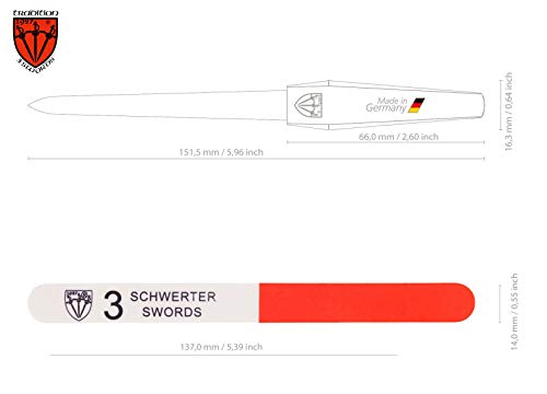 3 Swords Germany - Set exclusivo de limas de uñas formado por dos limas de zafiro - Made in Solingen/Germany (7537)