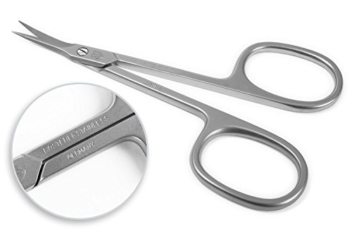3 Swords Germany - Tijeras manicura cutícula curva punta fina, acero inoxidable - Made in Solingen/Germany (7612)