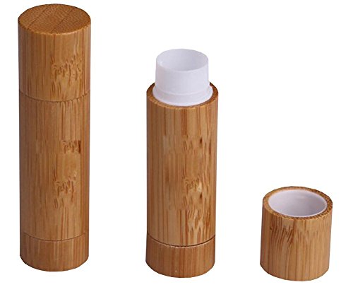 3 UNIDS 5.5ML 0.2OZ Vacío Recargable Bambú Bálsamo Labial Lápiz Labial Desodorante Stick Cap DIY Crayon Hecho en casa Chapstick Contenedor Herramienta de maquillaje Belleza Maquillaje Titular