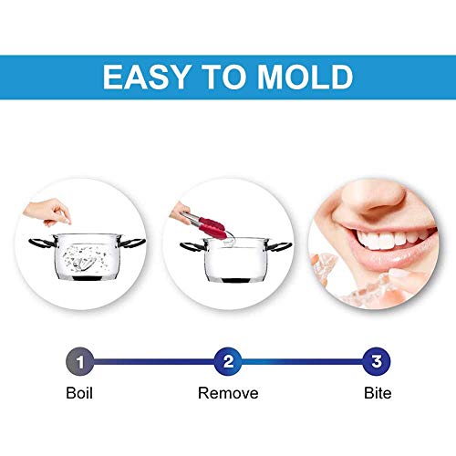 3 X Férula Dental de Descarga, Ferula Descarga Nocturna Anti Bruxismo, Nuevo Tipo Férula Descarga Dental Protector Bucal Cuidado para Dormir,Blanqueamiento Dental,Atletas,Negro