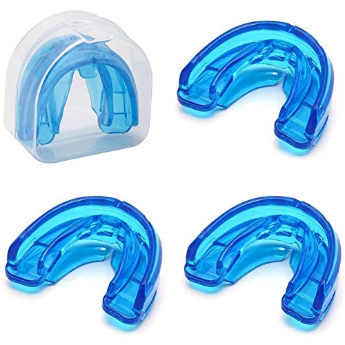 3 X Férula Dental de Descarga, Ferula Descarga Nocturna Anti Bruxismo, Nuevo Tipo Férula Descarga Dental Protector Bucal Cuidado para Dormir,Blanqueamiento Dental,Atletas,Negro