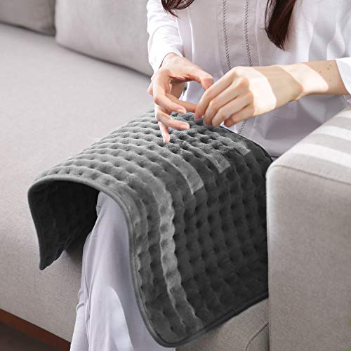 30 x 60cm Almohadilla Elèctrica de Calefacción MaxKare Función de Apagado Automático Configuración de Temperatura de 6 Engranajes el Calefactora Rápido Superficie Suave Manta Electrica (Gris)