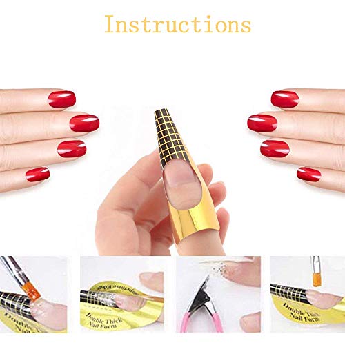 300 Piezas Oro Bandeja de Papel de Manicura,Pegatinas Moldes Guías Uñas Dorados Auto Adhesiva Plantillas de Papel uñas,Convenientes para los Accesorios de la Herramienta del Remiendo del clavo