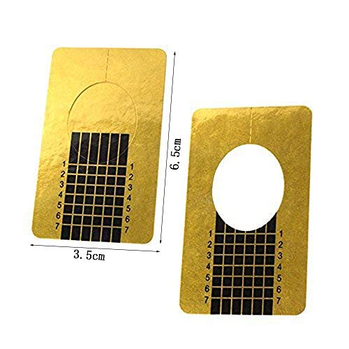 300 Piezas Oro Bandeja de Papel de Manicura,Pegatinas Moldes Guías Uñas Dorados Auto Adhesiva Plantillas de Papel uñas,Convenientes para los Accesorios de la Herramienta del Remiendo del clavo