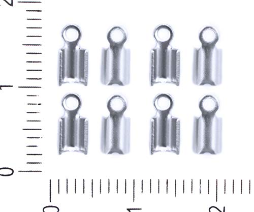 30pcs de Platino de Plata de Color Plateado Cable de Cinta Termina con Broche Consejos Extremo de la Abrazadera de la Joyería del Conector de Componentes Mayorista de Metal Resultados de 7mm