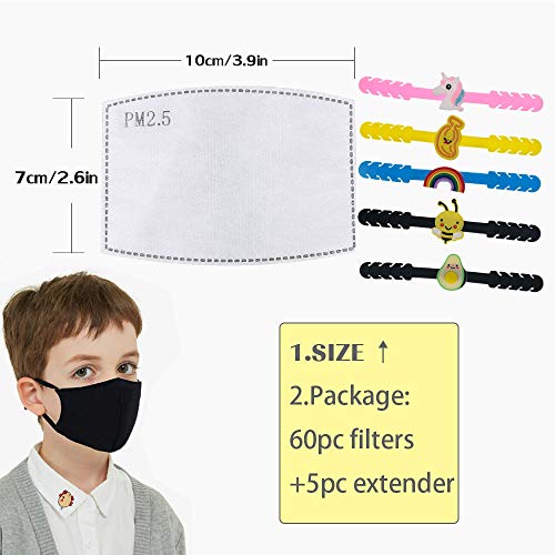 30PCS PM2.5 Filtro de carbón activado, 5 capas Niños reemplazables Anti Haze Filter Paper Pad para niños Niños Niñas