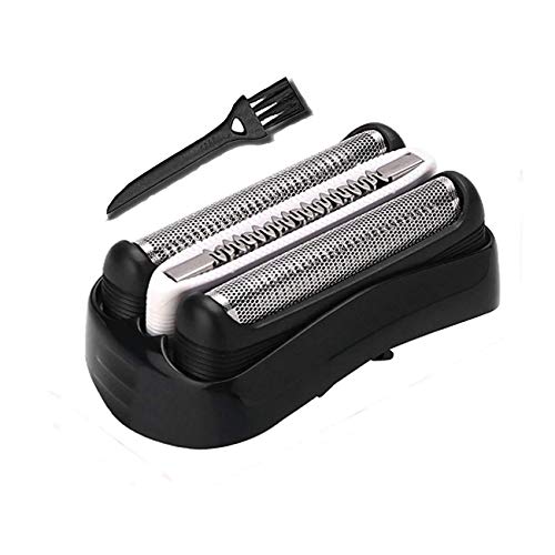 32B Cabezales de Afeitado para Braun Afeitadora Eléctrica Hombre, Láminas de Recambio Poweka para Braun Serie 3 320 330 340 350CC con Cepillo de Limpieza