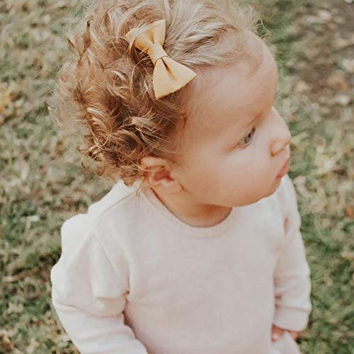 32PCS pasadores de pinza para el pelo con lazo lindo, incluidos 20Pcs 2 "Mini pinzas de cocodrilo con lazo para el pelo con lazo, 12PCS Pinza de pelo con lazo a presión para niños pequeños