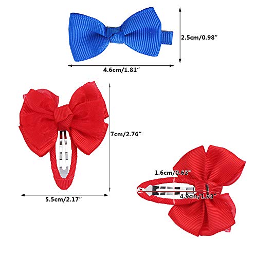 32PCS pasadores de pinza para el pelo con lazo lindo, incluidos 20Pcs 2 "Mini pinzas de cocodrilo con lazo para el pelo con lazo, 12PCS Pinza de pelo con lazo a presión para niños pequeños