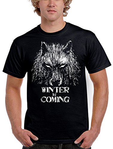 344-Camiseta Premium, Winter Is Coming (Fuacka) (Negro, XL)