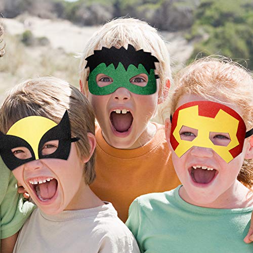 35 Piezas Máscaras de Superhéroe, Accesorio de Fiesta Infantil y Adultos, Máscaras de Cosplay de Superhéroe, Suministros de Fiesta de Superhéroes