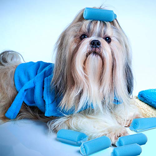 36 Piezas de Rulos de Pelo de Esponja Bigudí de Espuma Herramienta de Rizado para Peinado (Rosa y Azul)